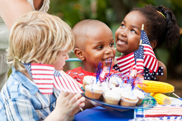 kids at a barbecue